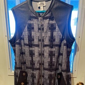 Joseph Ribhoff zip grey/black vest ladies size 16